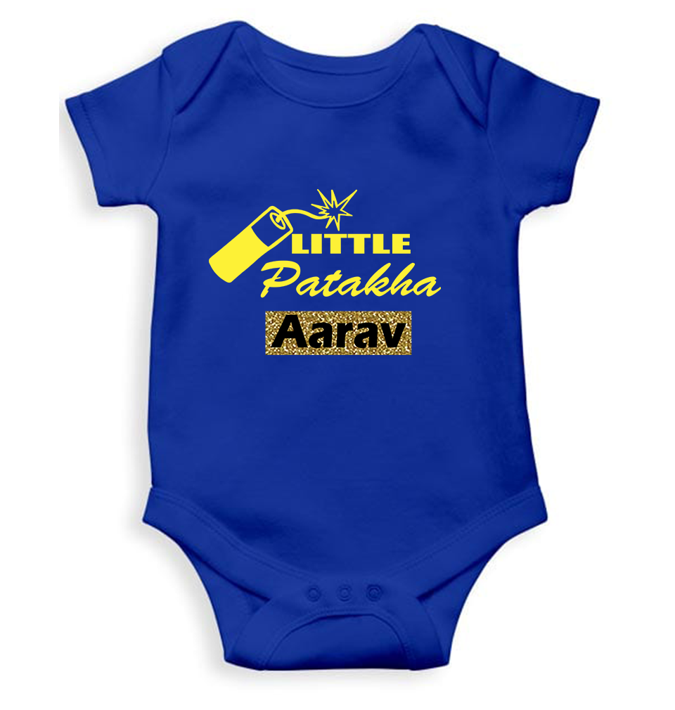 Customize Name Little Dhamaka Rompers for Baby Boy- FunkyTeesClub