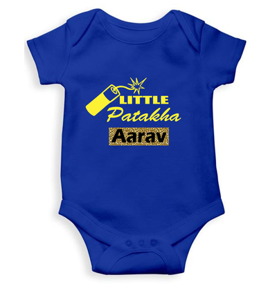 Customize Name Little Dhamaka Rompers for Baby Boy- FunkyTeesClub