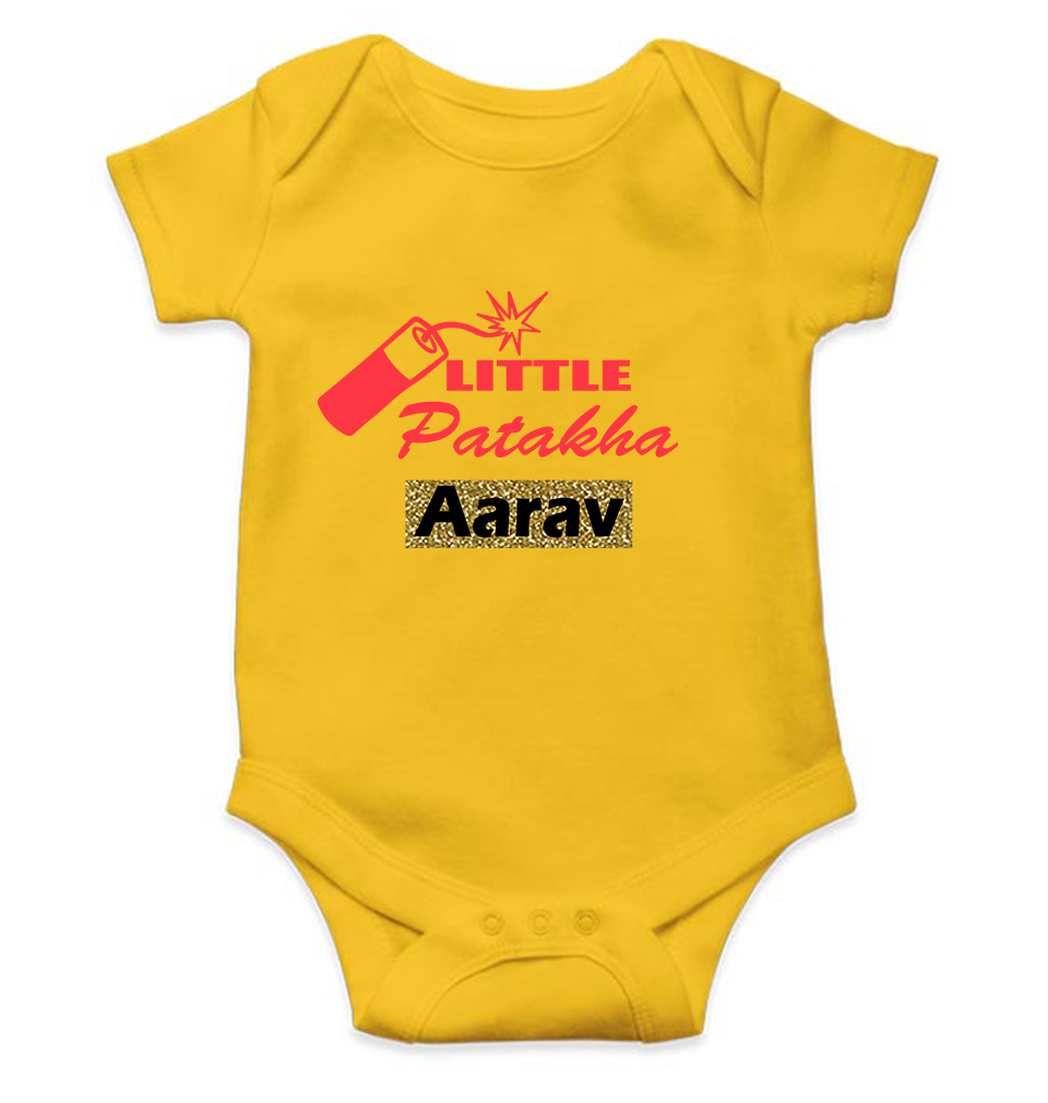 Customize Name Little Dhamaka Rompers for Baby Boy- FunkyTeesClub