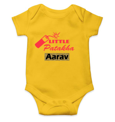Customize Name Little Dhamaka Rompers for Baby Boy- FunkyTeesClub