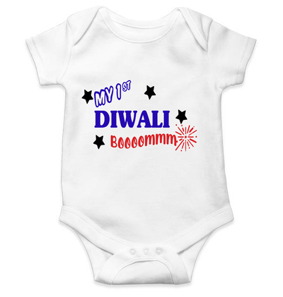 My First Diwali Boom Rompers for Baby Girl- FunkyTeesClub