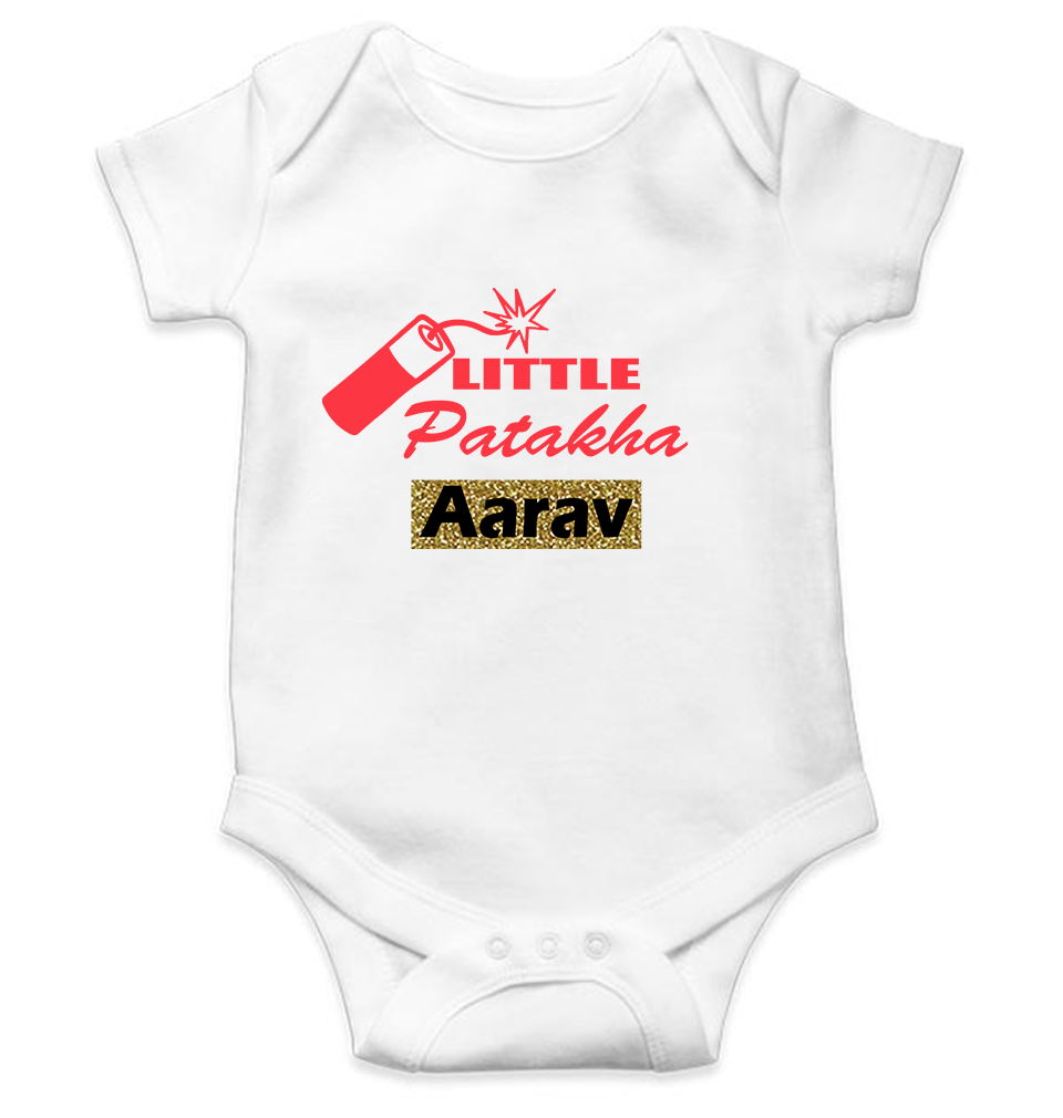 Customize Name Little Dhamaka Rompers for Baby Boy- FunkyTeesClub