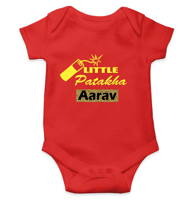 Customize Name Little Dhamaka Rompers for Baby Boy- FunkyTeesClub