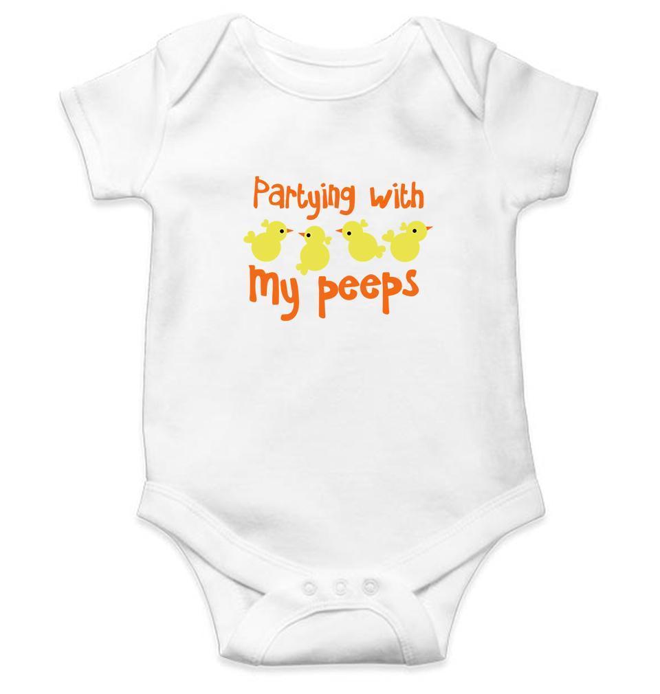 Partying With My Peeps Rompers for Baby Boy- FunkyTradition FunkyTradition