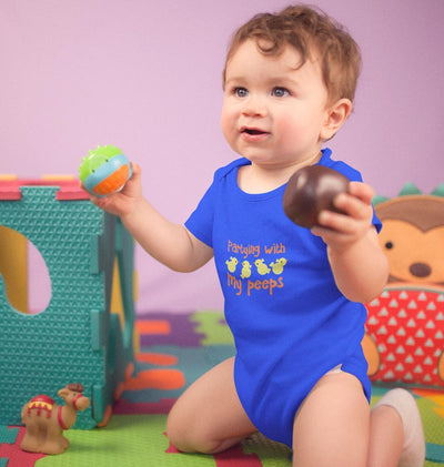 Partying With My Peeps Rompers for Baby Boy- FunkyTradition FunkyTradition