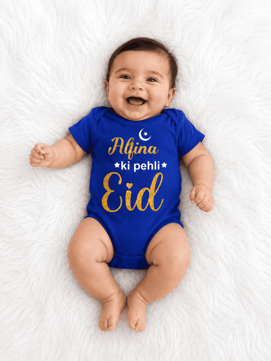 Custom Name Pehli Eid Rompers for Baby Girl- FunkyTeesClub
