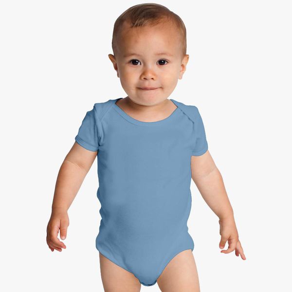 Plain Sky Blue Baby Romper- FunkyTeesClub