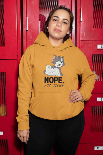 Cute Cartoon Not Today Hoodies for Women-FunkyTeesClub