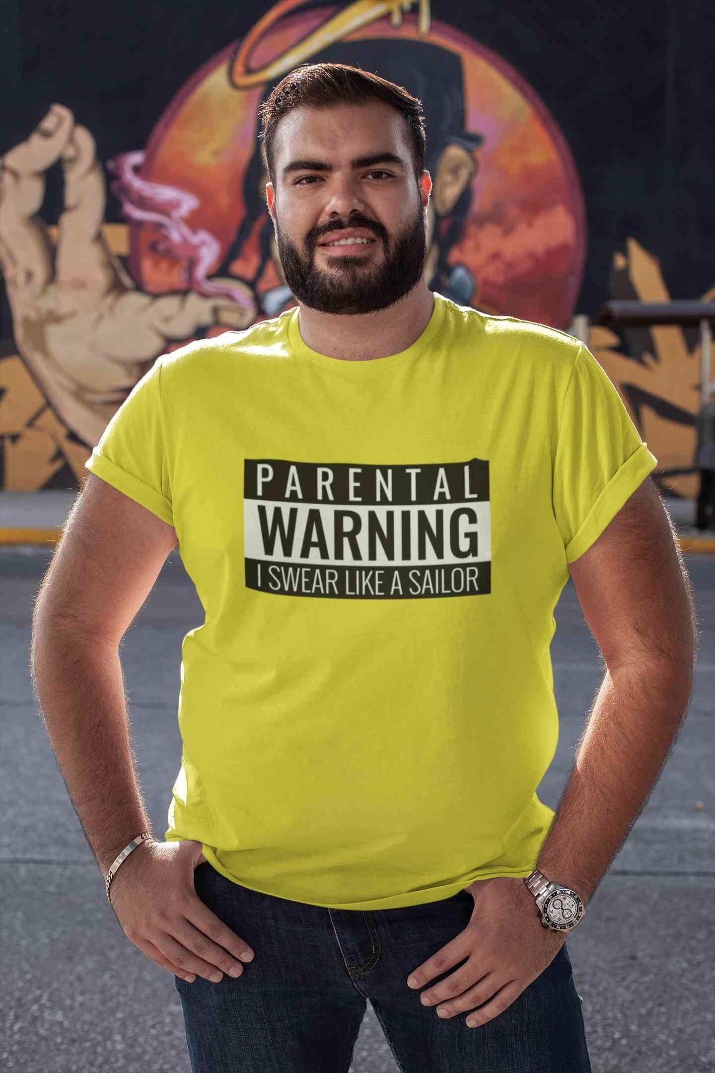Parental Warning Quotes Mens Half Sleeves T-shirt- FunkyTeesClub