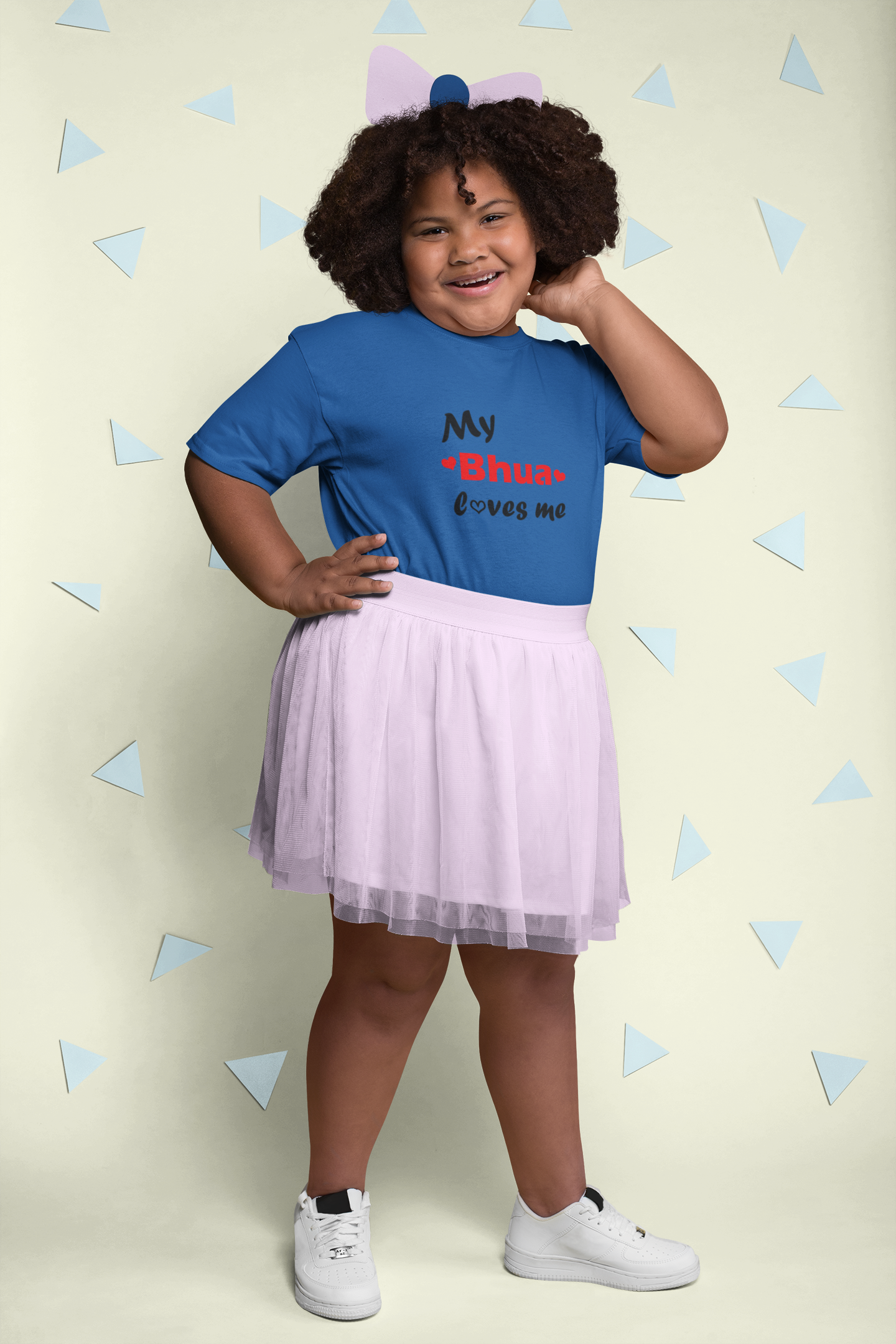 Bhua Loves Me Half Sleeves T-Shirt For Girls -FunkyTeesClub