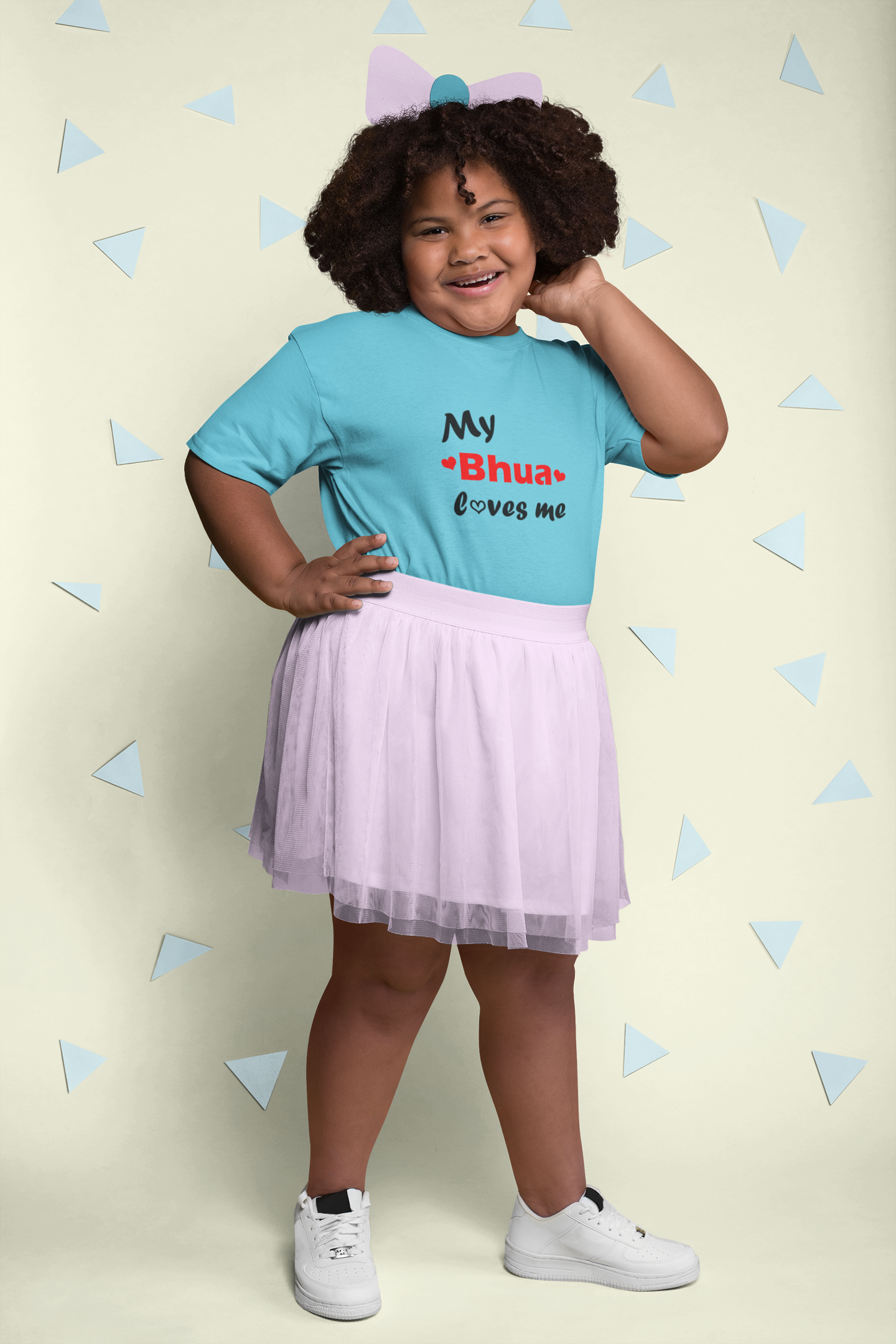 Bhua Loves Me Half Sleeves T-Shirt For Girls -FunkyTeesClub