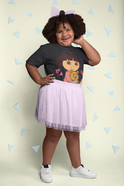 Cute Cartoon Half Sleeves T-Shirt For Girls -FunkyTeesClub