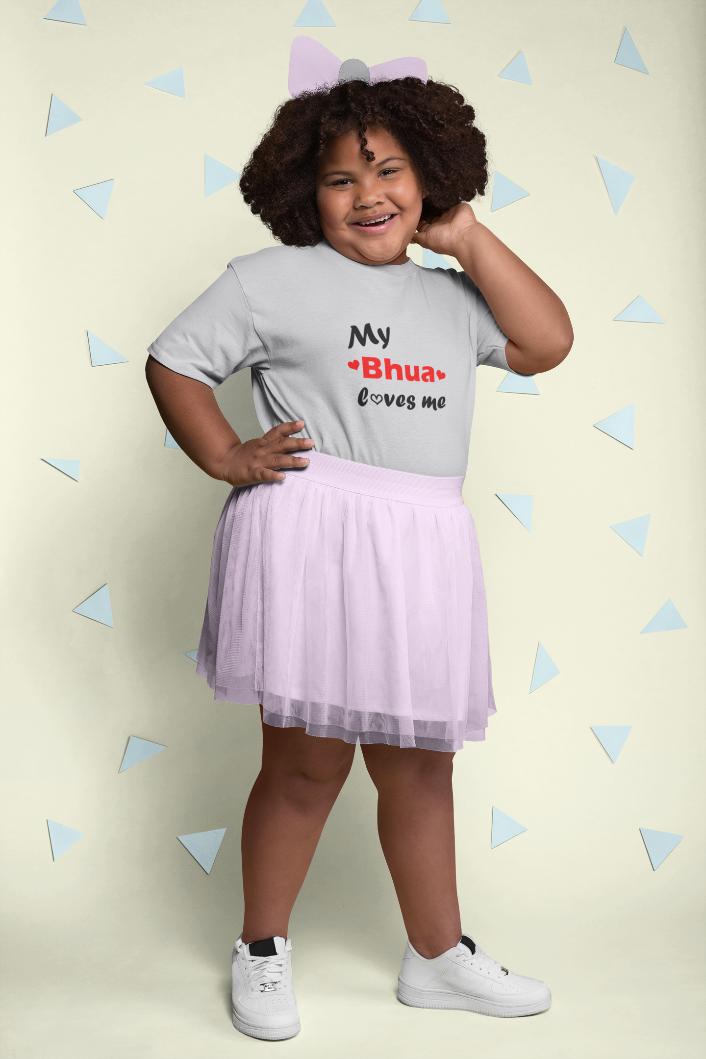 Bhua Loves Me Half Sleeves T-Shirt For Girls -FunkyTeesClub