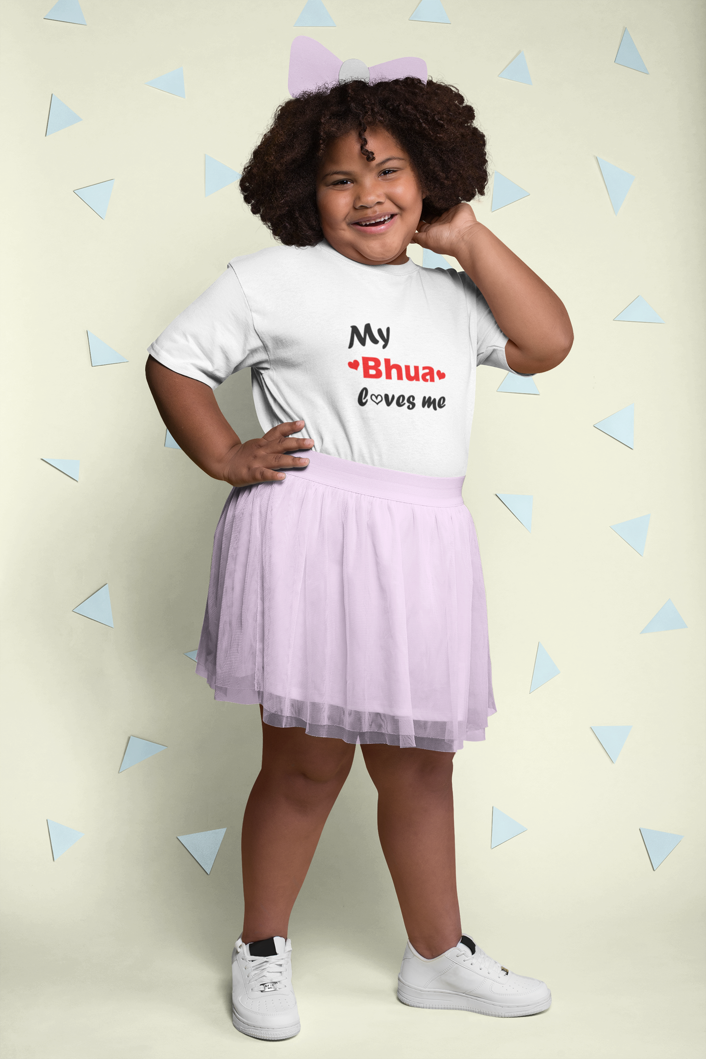 Bhua Loves Me Half Sleeves T-Shirt For Girls -FunkyTeesClub