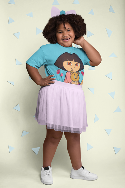 Cute Cartoon Half Sleeves T-Shirt For Girls -FunkyTeesClub