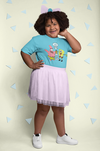 Cute Cartoon Half Sleeves T-Shirt For Girls -FunkyTeesClub