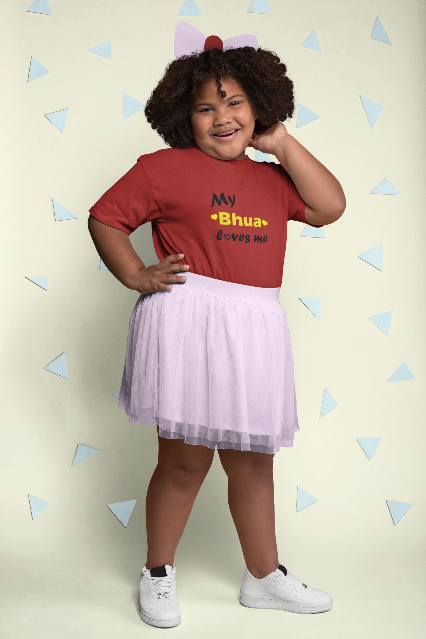 Bhua Loves Me Half Sleeves T-Shirt For Girls -FunkyTeesClub