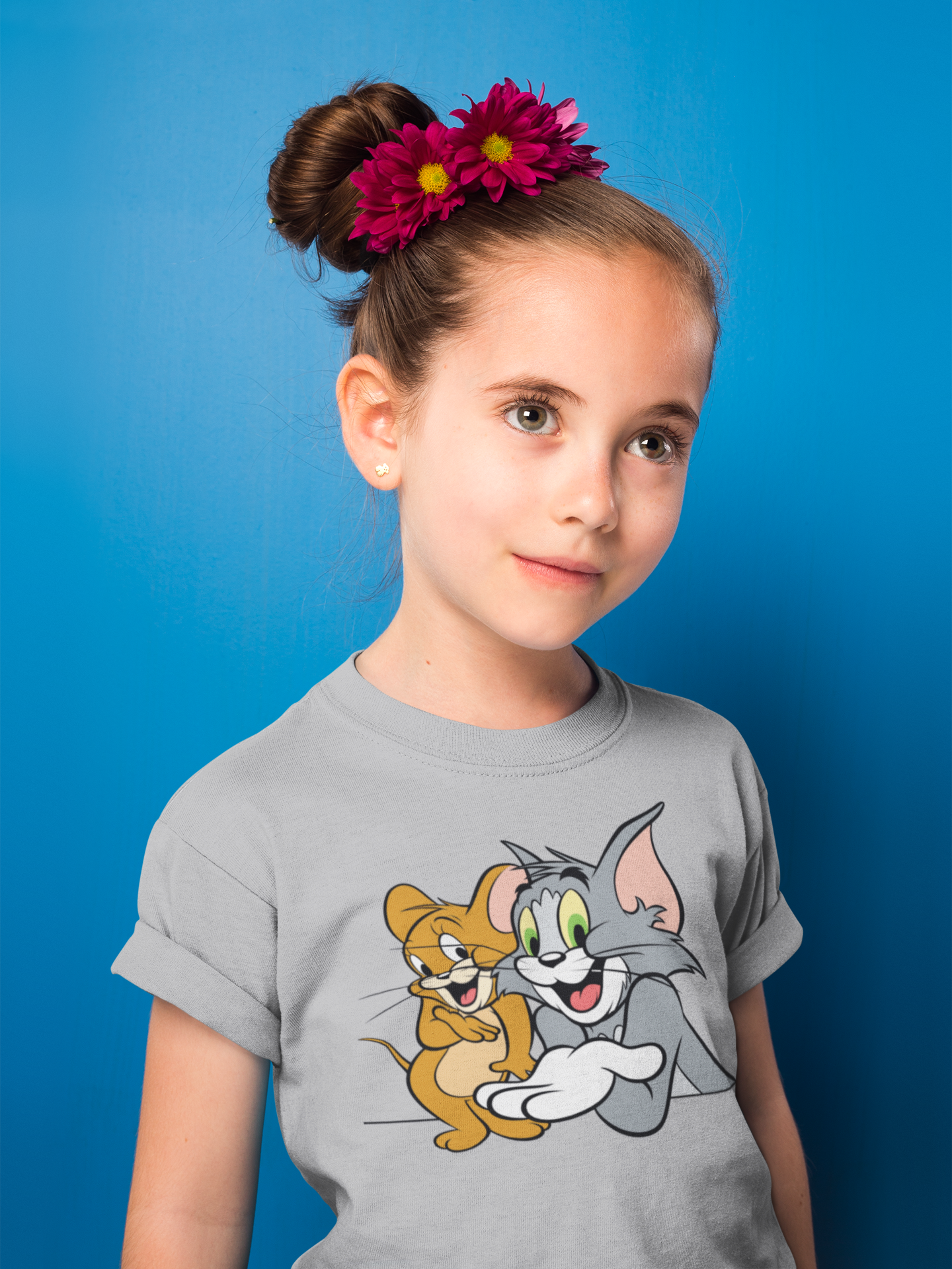 Cute Cartoon Half Sleeves T-Shirt For Girls -FunkyTeesClub
