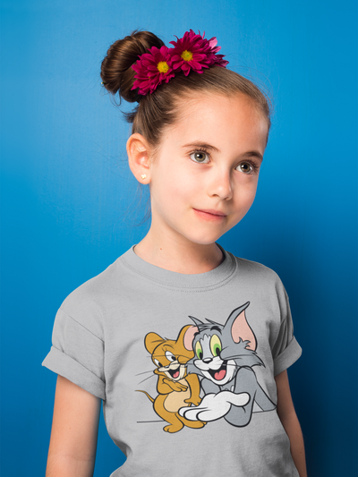 Cute Cartoon Half Sleeves T-Shirt For Girls -FunkyTeesClub