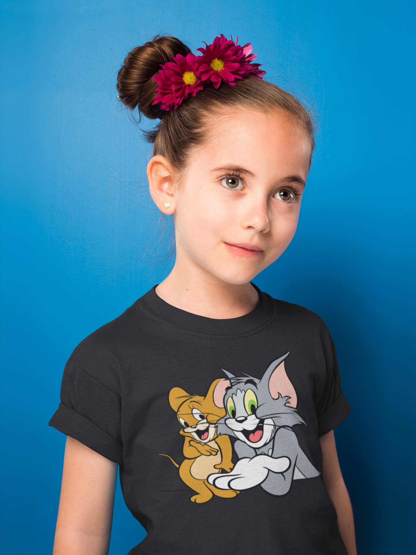 Cute Cartoon Half Sleeves T-Shirt For Girls -FunkyTeesClub