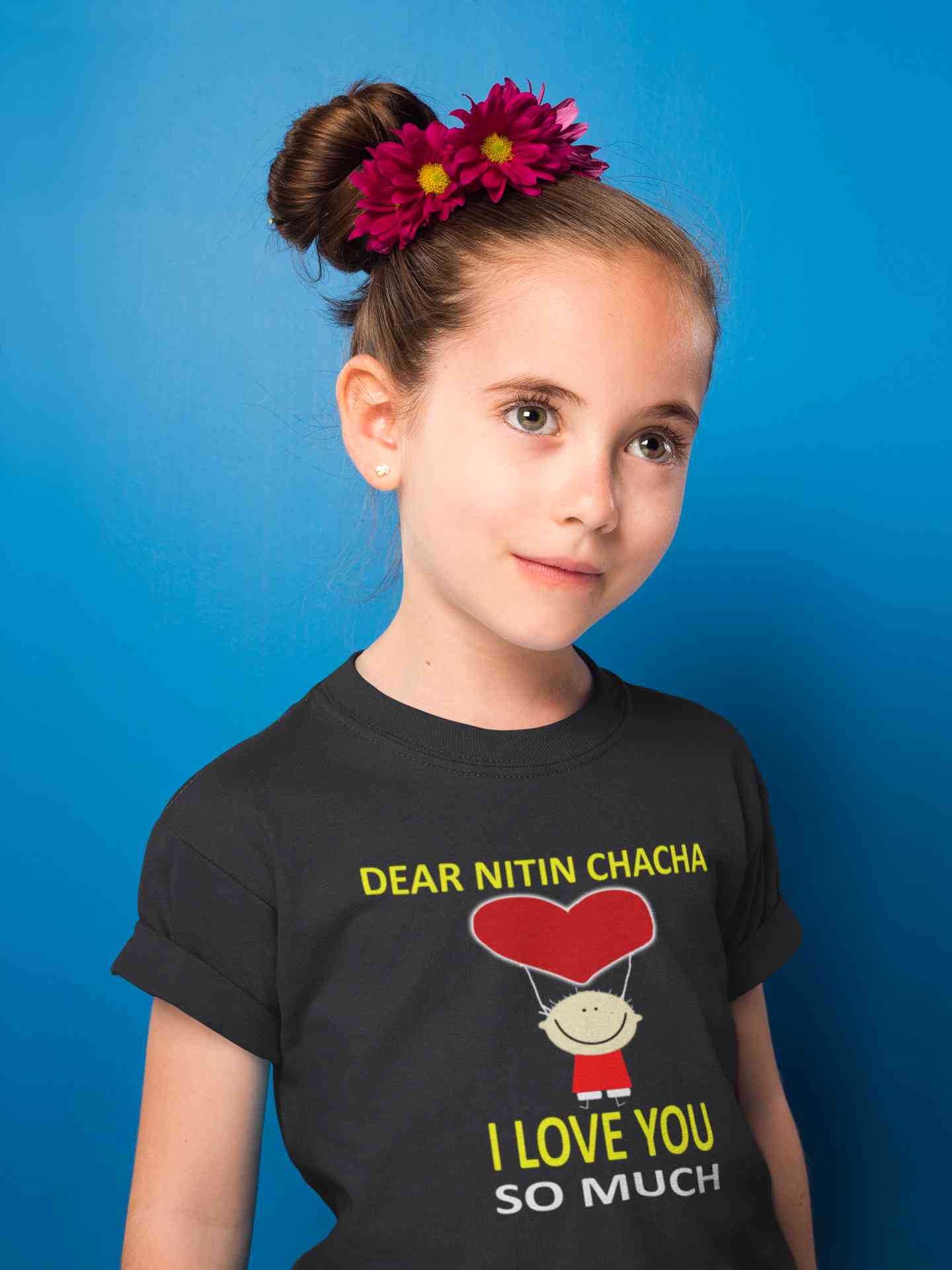 Custom Name I love My Chacha So Much Half Sleeves T-Shirt For Girls -FunkyTeesClub