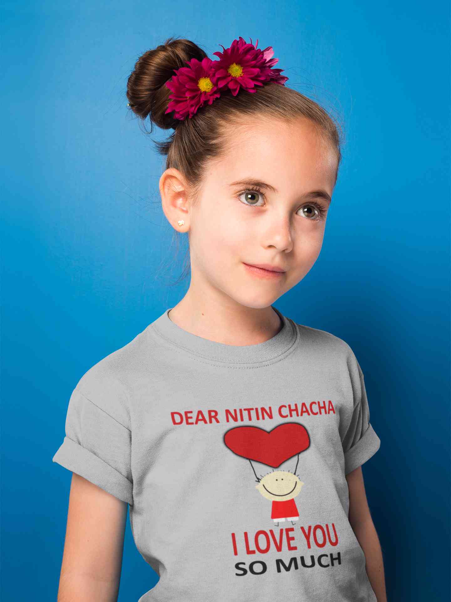 Custom Name I love My Chacha So Much Half Sleeves T-Shirt For Girls -FunkyTeesClub