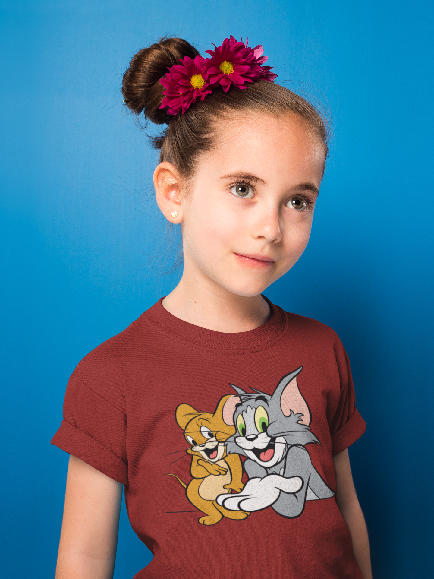 Cute Cartoon Half Sleeves T-Shirt For Girls -FunkyTeesClub