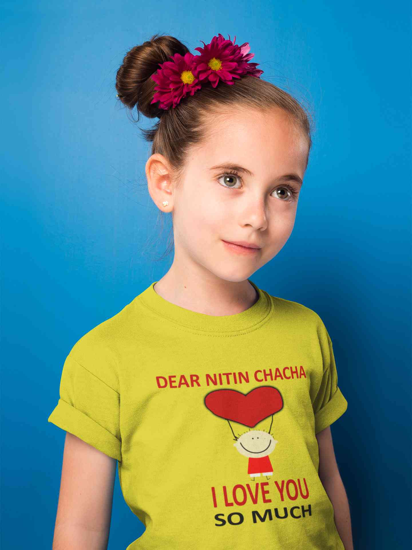 Custom Name I love My Chacha So Much Half Sleeves T-Shirt For Girls -FunkyTeesClub