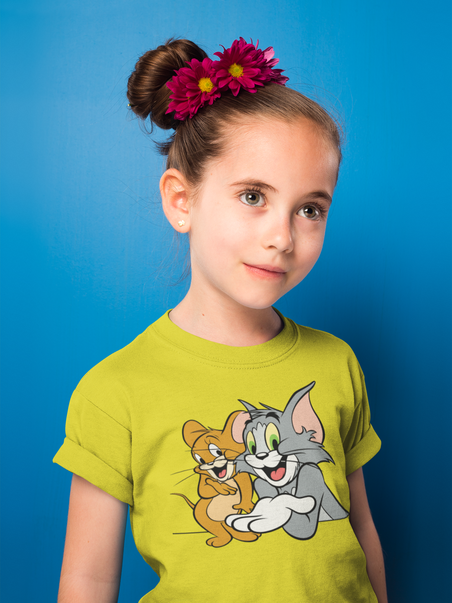 Cute Cartoon Half Sleeves T-Shirt For Girls -FunkyTeesClub