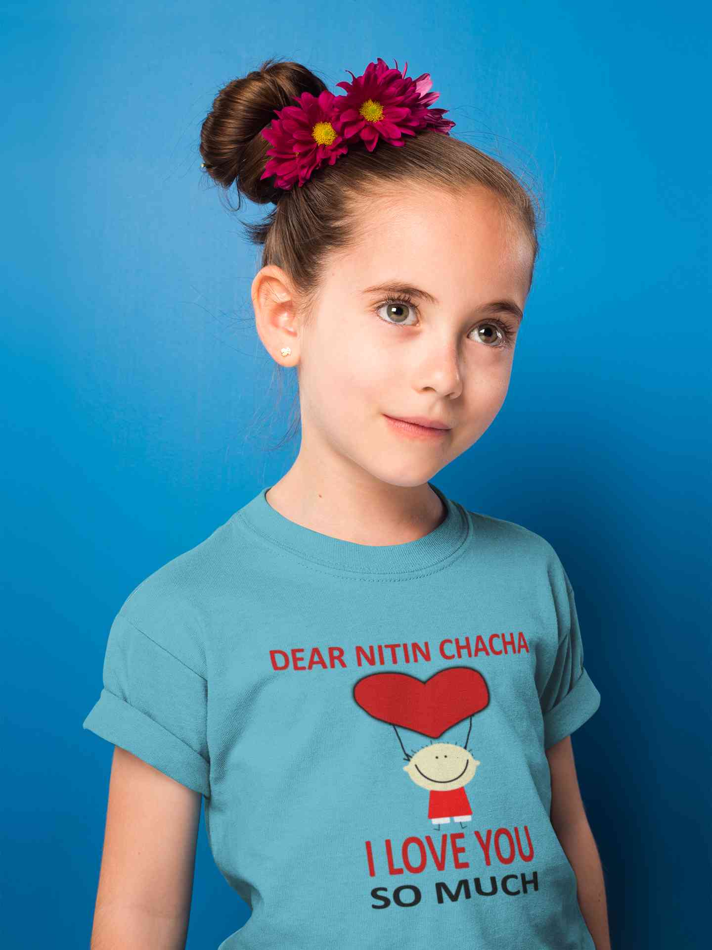 Custom Name I love My Chacha So Much Half Sleeves T-Shirt For Girls -FunkyTeesClub