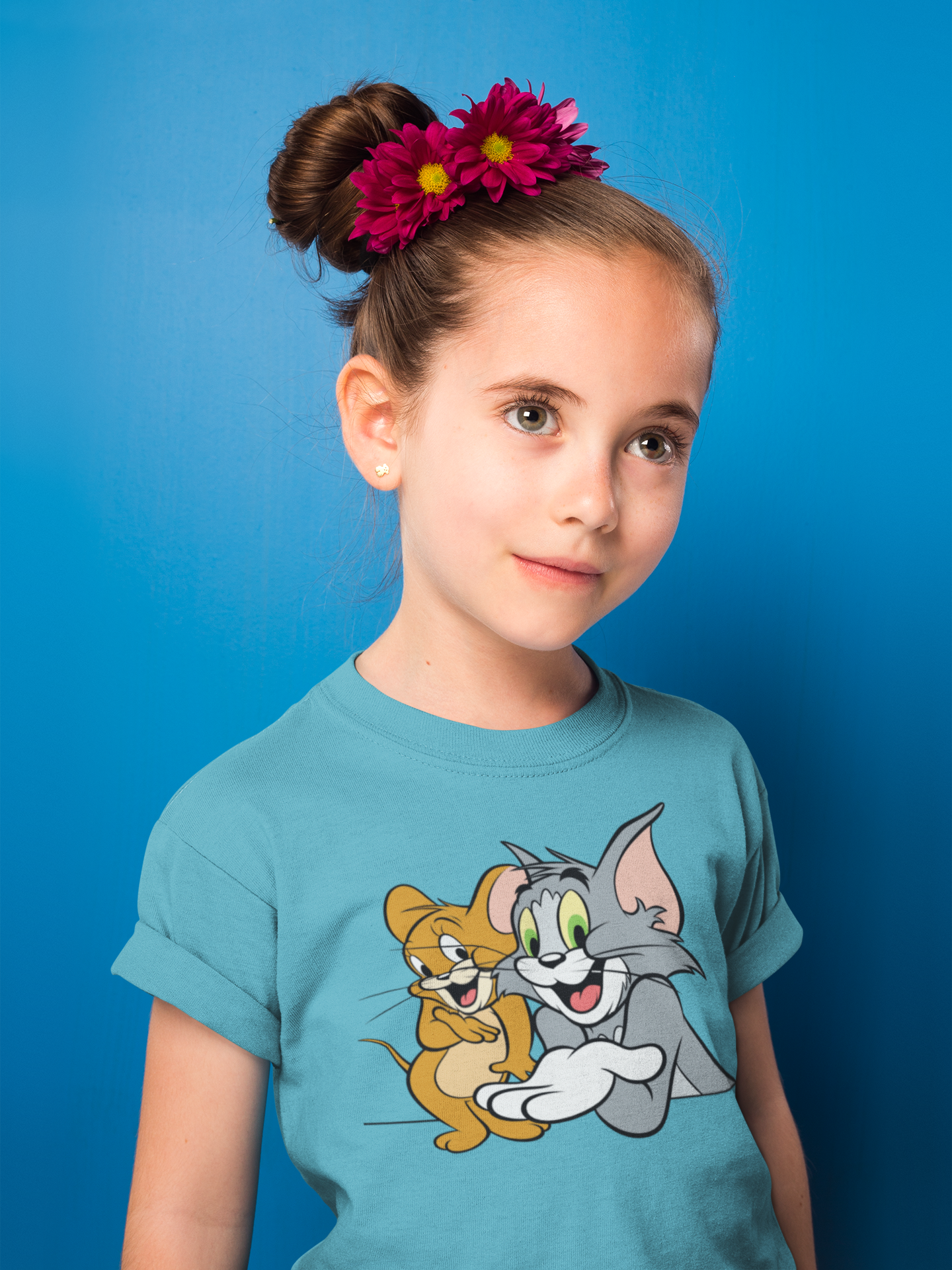 Cute Cartoon Half Sleeves T-Shirt For Girls -FunkyTeesClub
