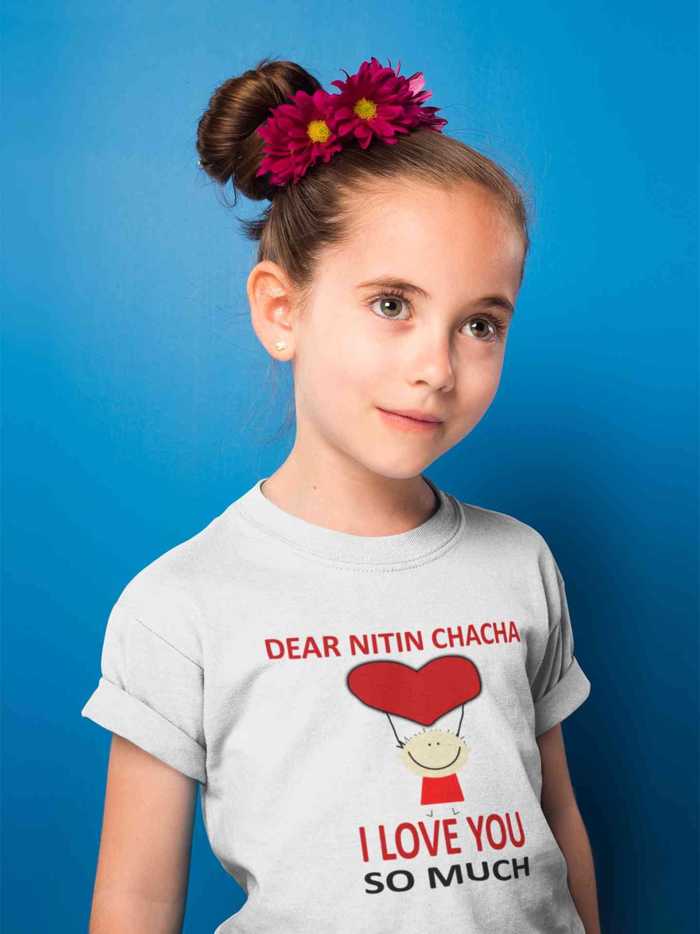 Custom Name I love My Chacha So Much Half Sleeves T-Shirt For Girls -FunkyTeesClub