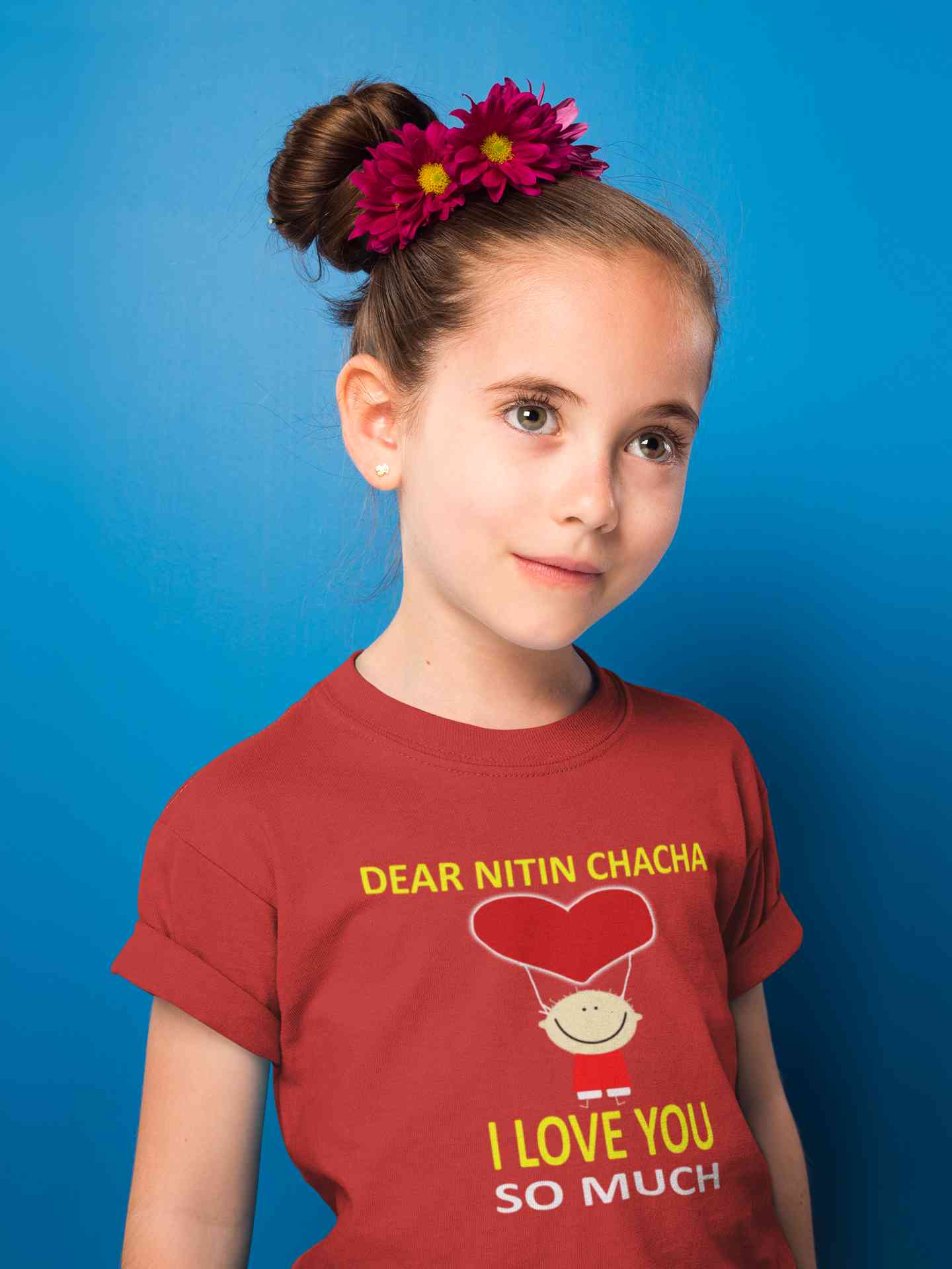 Custom Name I love My Chacha So Much Half Sleeves T-Shirt For Girls -FunkyTeesClub