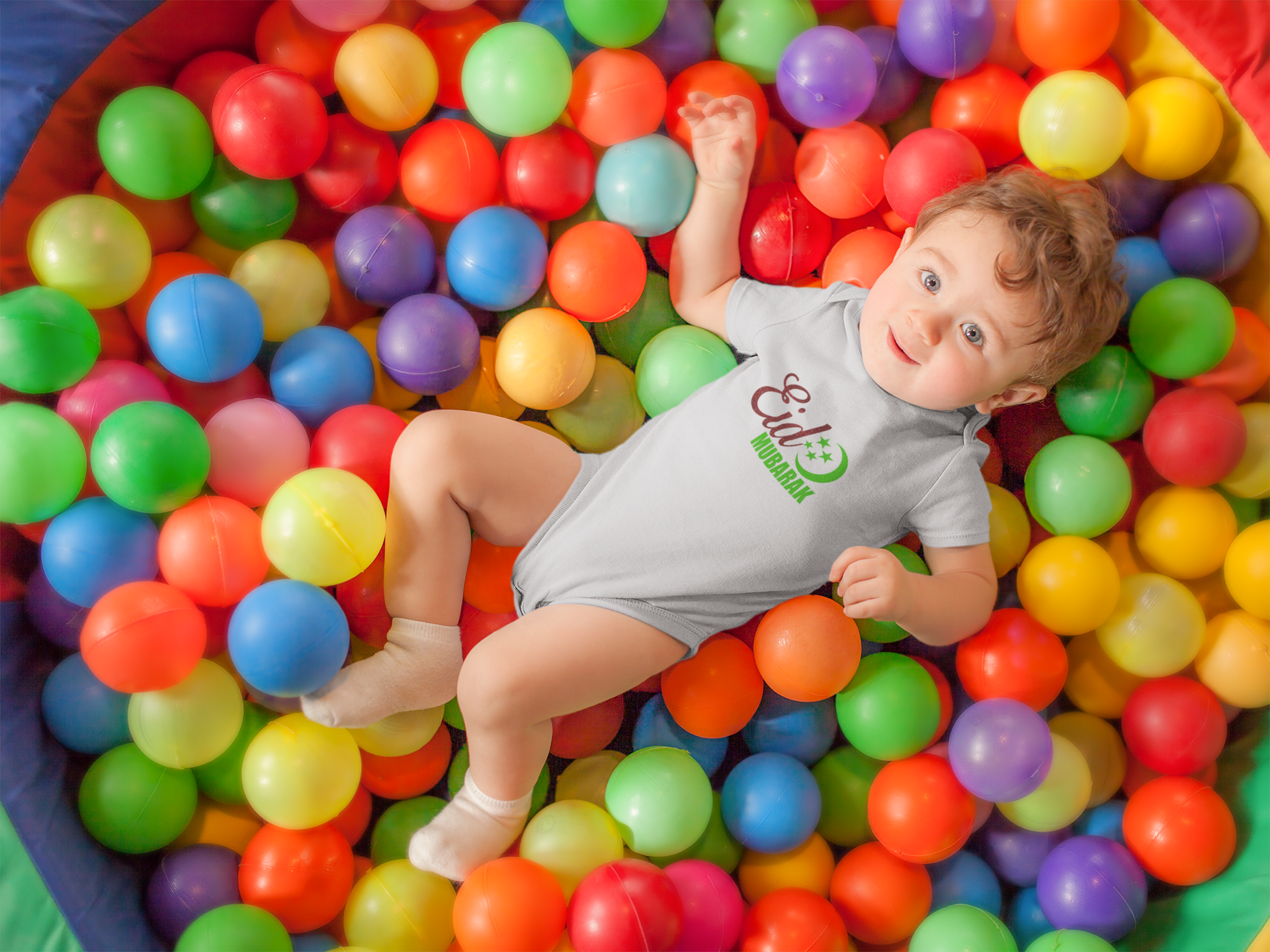 Eid Mubarak Rompers for Baby Boy- FunkyTeesClub