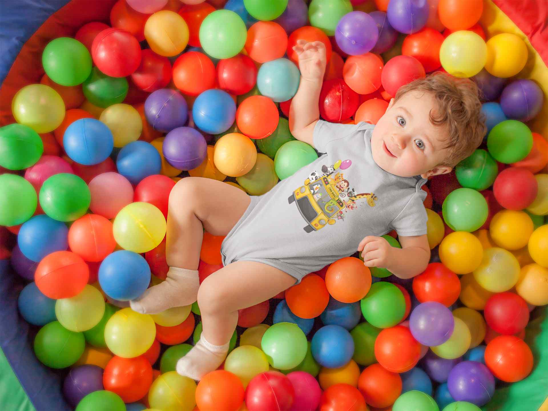 Zoo Bus Cartoon Rompers for Baby Boy- FunkyTeesClub