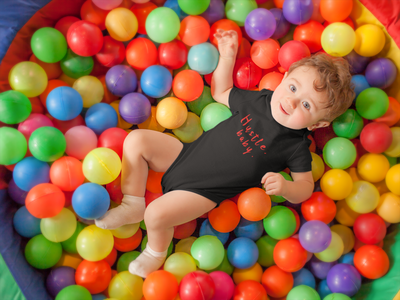 Hustle Baby Black Rompers for Baby Boy - FunkyTeesClub