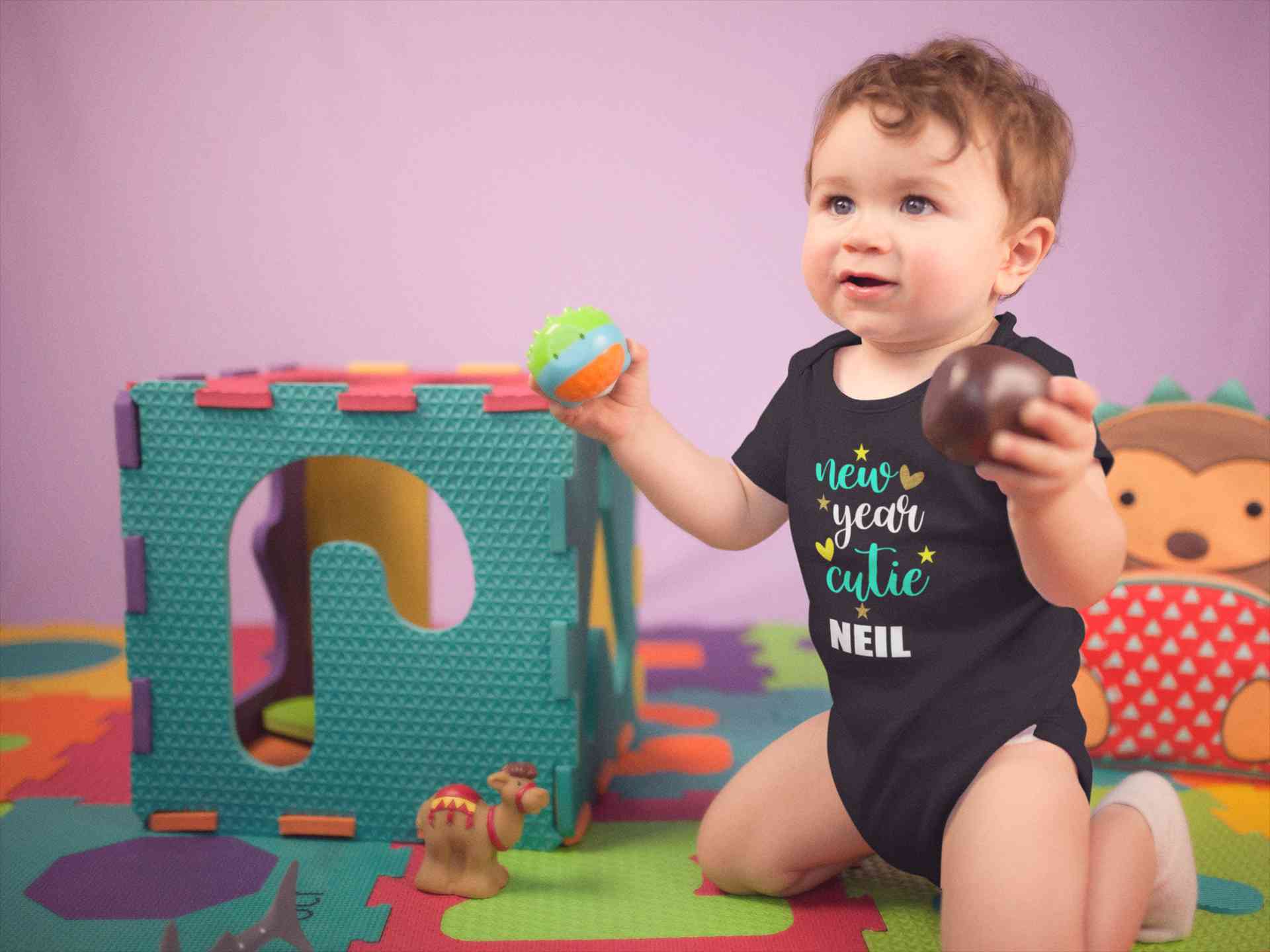 Customized Name New Year Cutie Rompers for Baby Boy- FunkyTeesClub