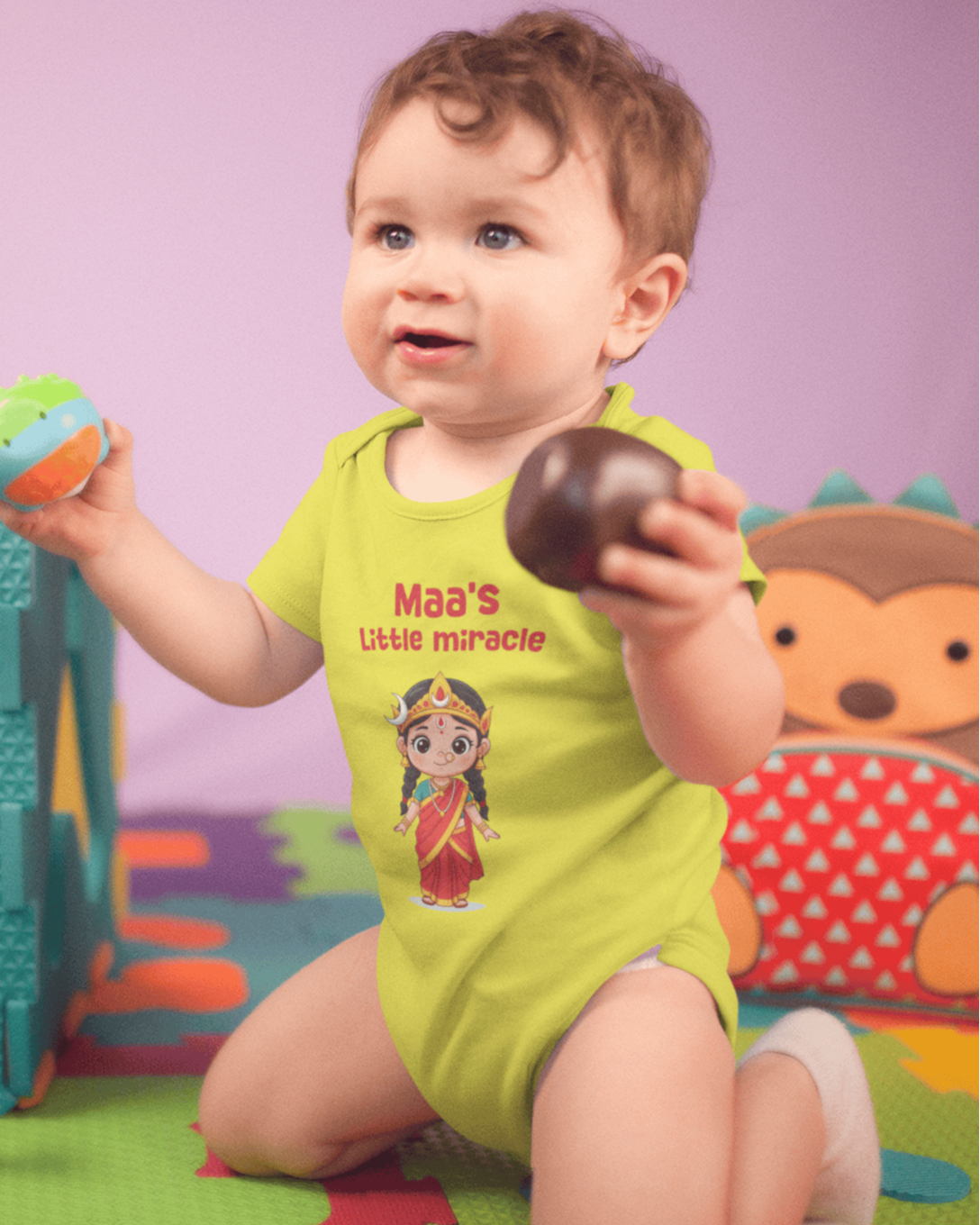 Maas Little Miracle Durga Pooja Rompers for Baby Boy- FunkyTeesClub