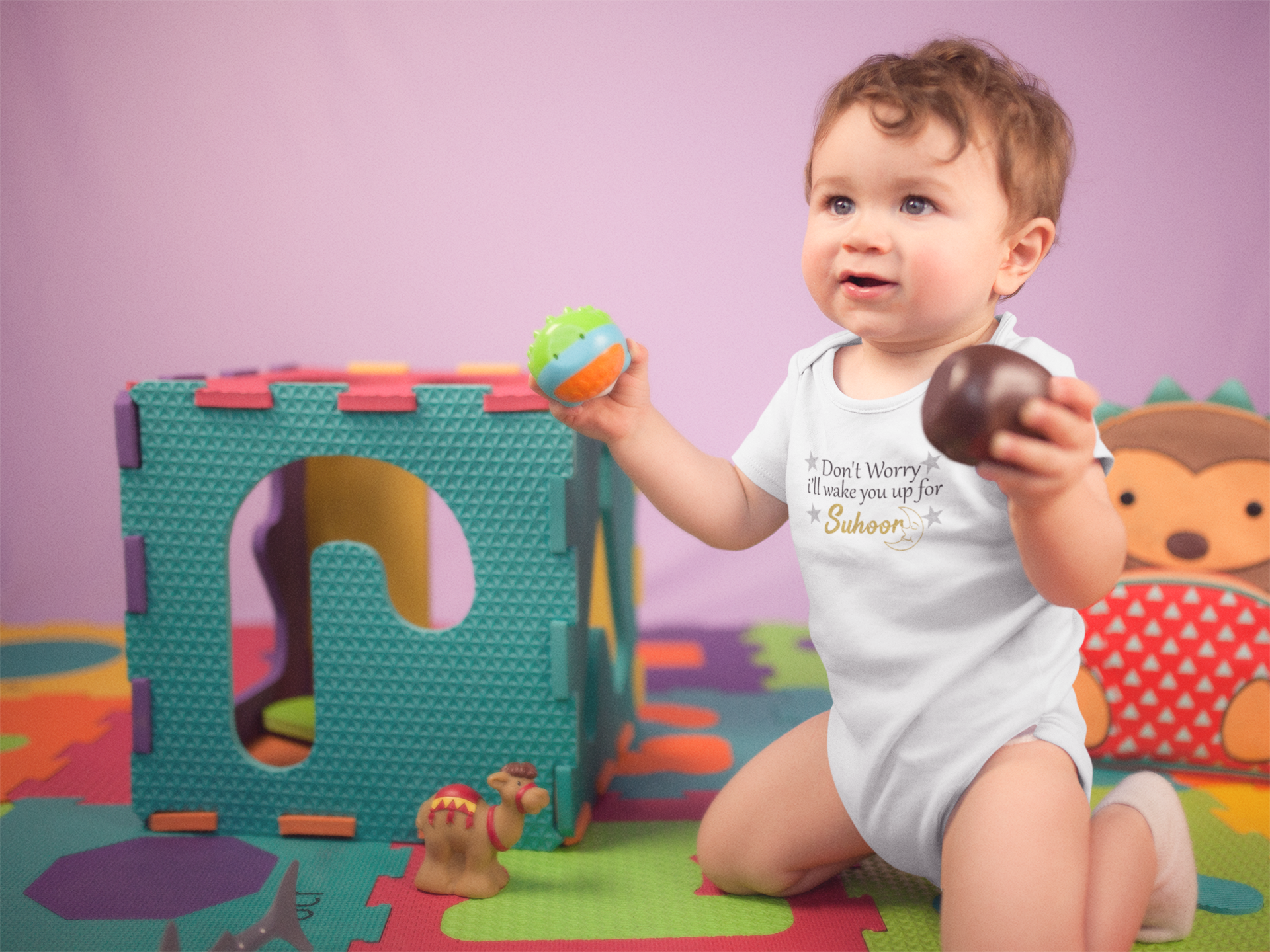 Don't Worry I'll Wake You Up For Suhoor Eid Rompers for Baby Boy- FunkyTeesClub