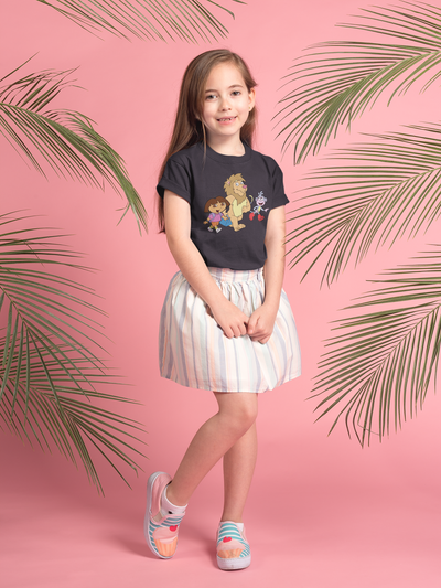 Cute Cartoon Half Sleeves T-Shirt For Girls -FunkyTeesClub