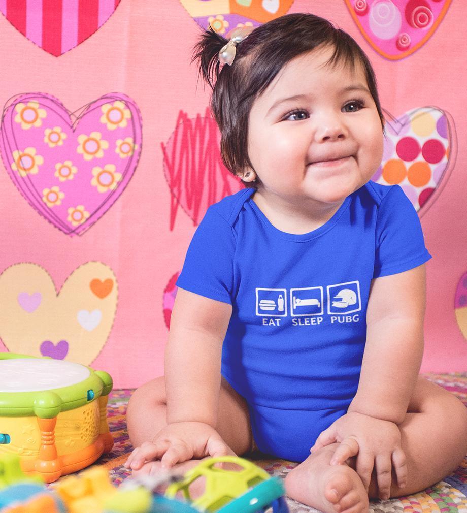 PUBG Eat Sleep Rompers for Baby Girl- FunkyTradition FunkyTradition