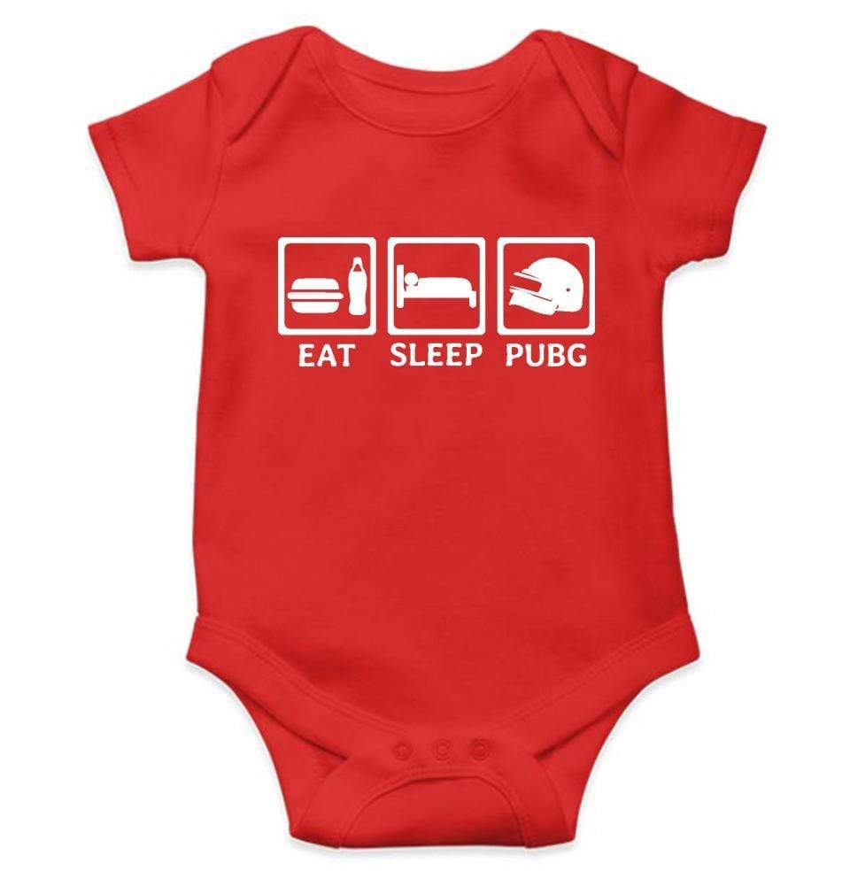 PUBG Eat Sleep Rompers for Baby Girl- FunkyTradition FunkyTradition