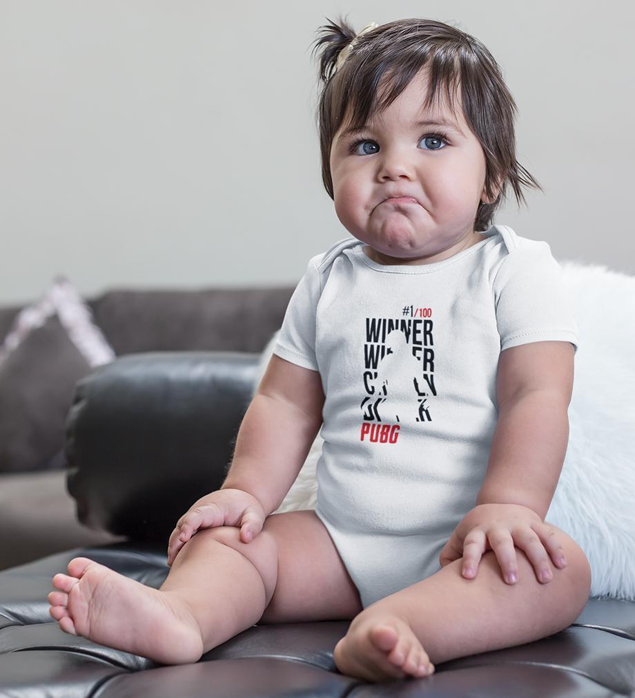 PUBG Winner Winner Chicken Dinner Rompers for Baby Girl- FunkyTradition FunkyTradition