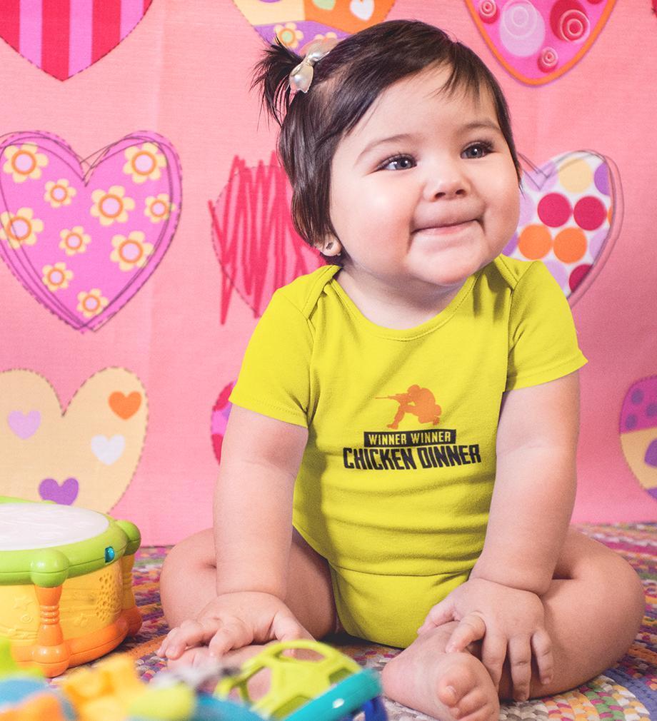 PUBG Winner Winner Chicken Dinner Rompers for Baby Girl- FunkyTradition FunkyTradition