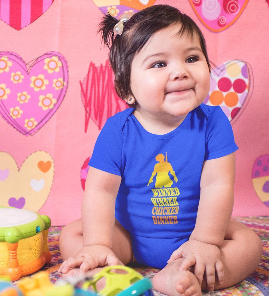 PUBG Winner Winner Chicken Dinner Rompers for Baby Girl- FunkyTradition FunkyTradition