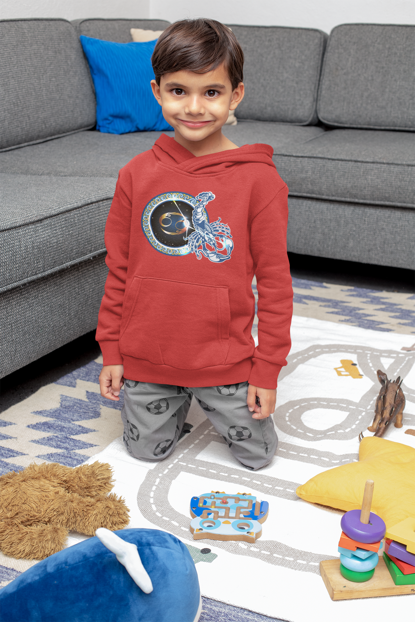 Cancer Zodiac Sign Boy Hoodies-FunkyTeesClub