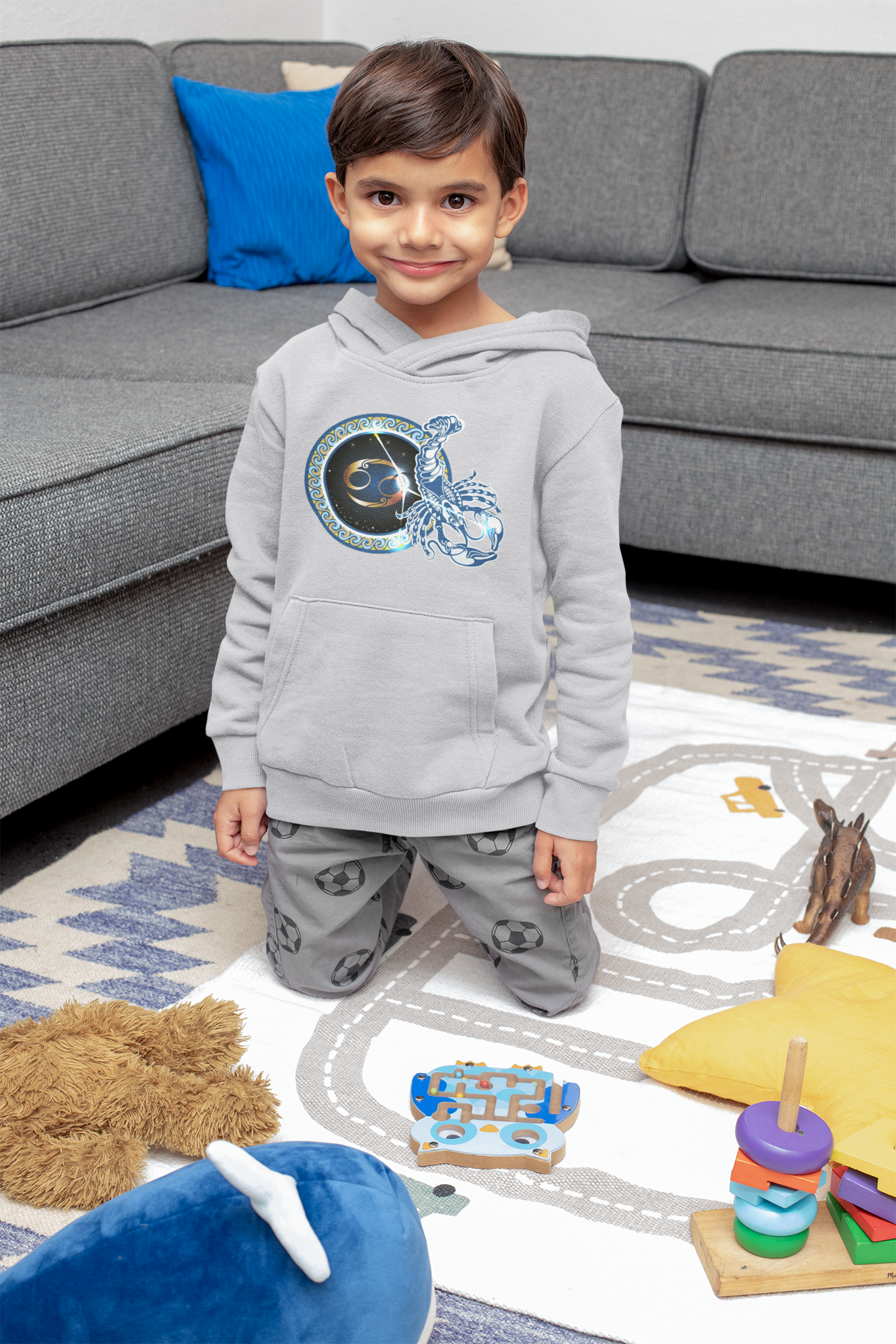 Cancer Zodiac Sign Boy Hoodies-FunkyTeesClub