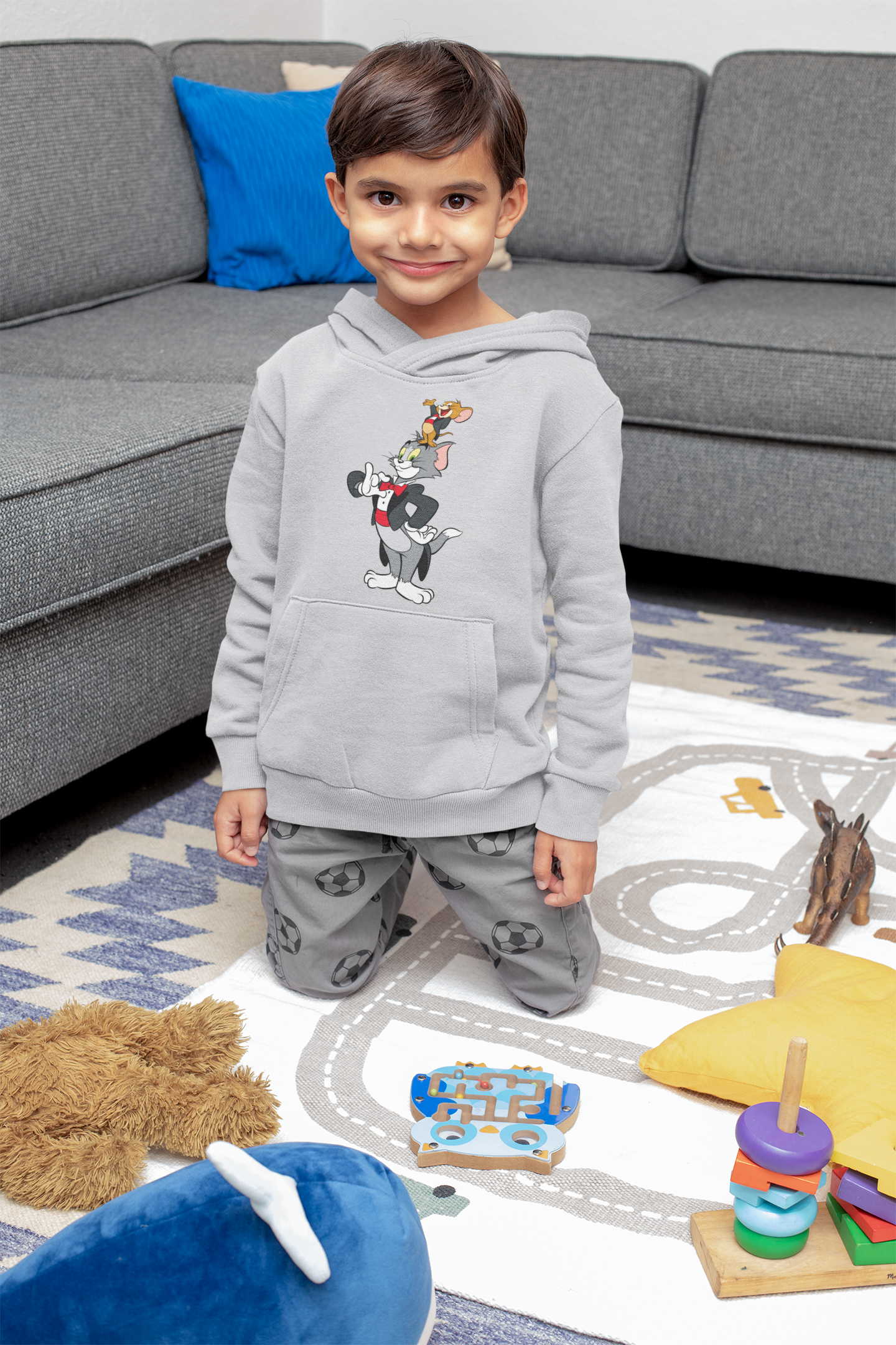 Cute Cartoon Boy Hoodies-FunkyTeesClub
