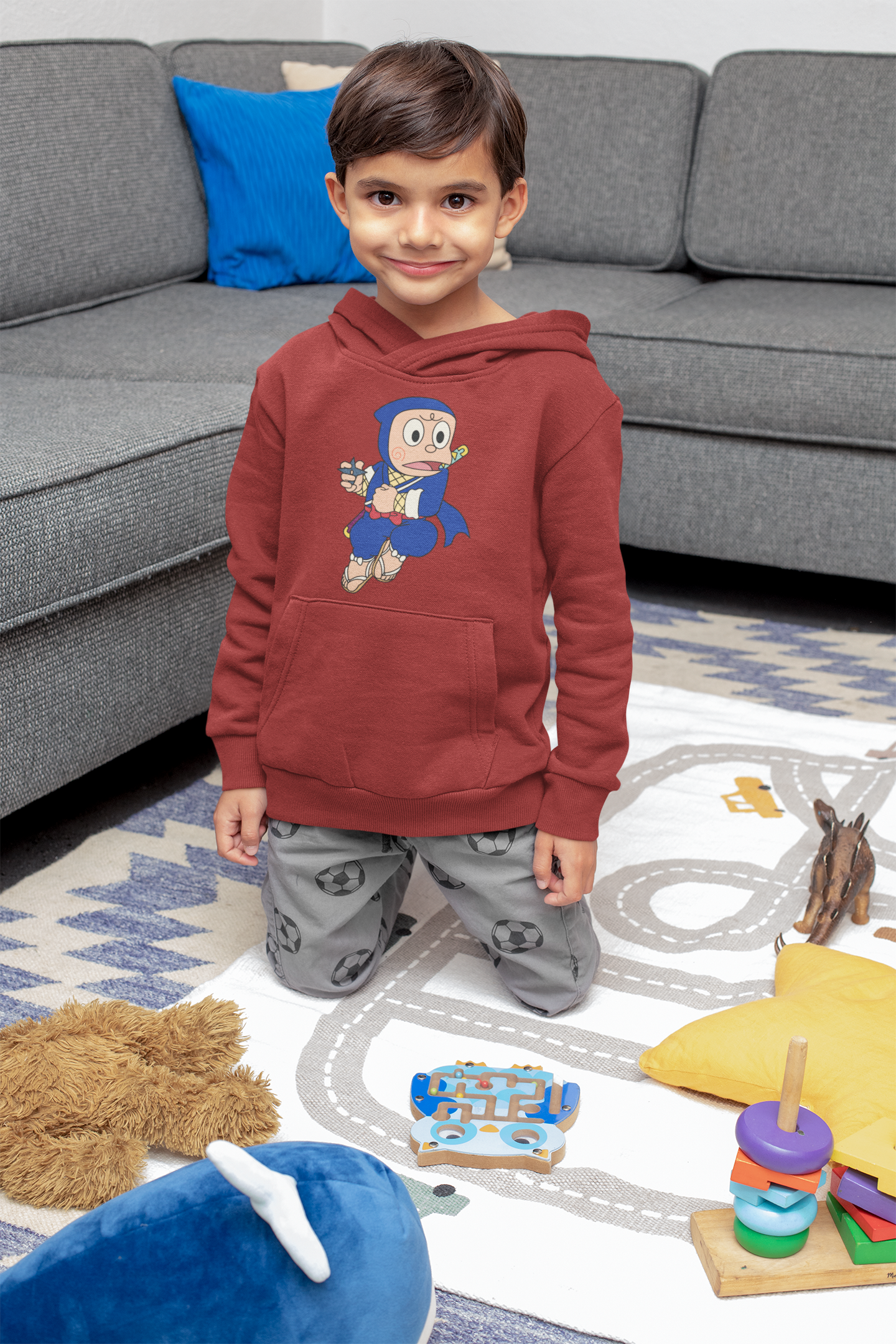 Cute Cartoon Boy Hoodies-FunkyTeesClub