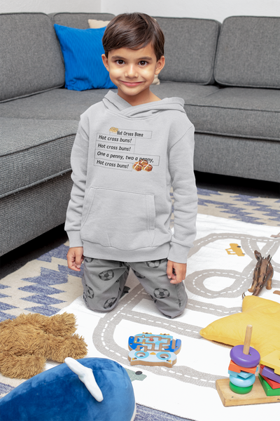 Hot Cross Buns Poem Boy Hoodies-FunkyTeesClub